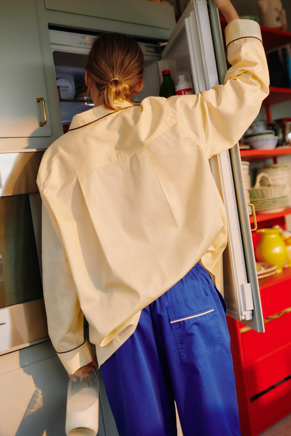 Outline Pyjama L/S natskjorte - Soft Yellow