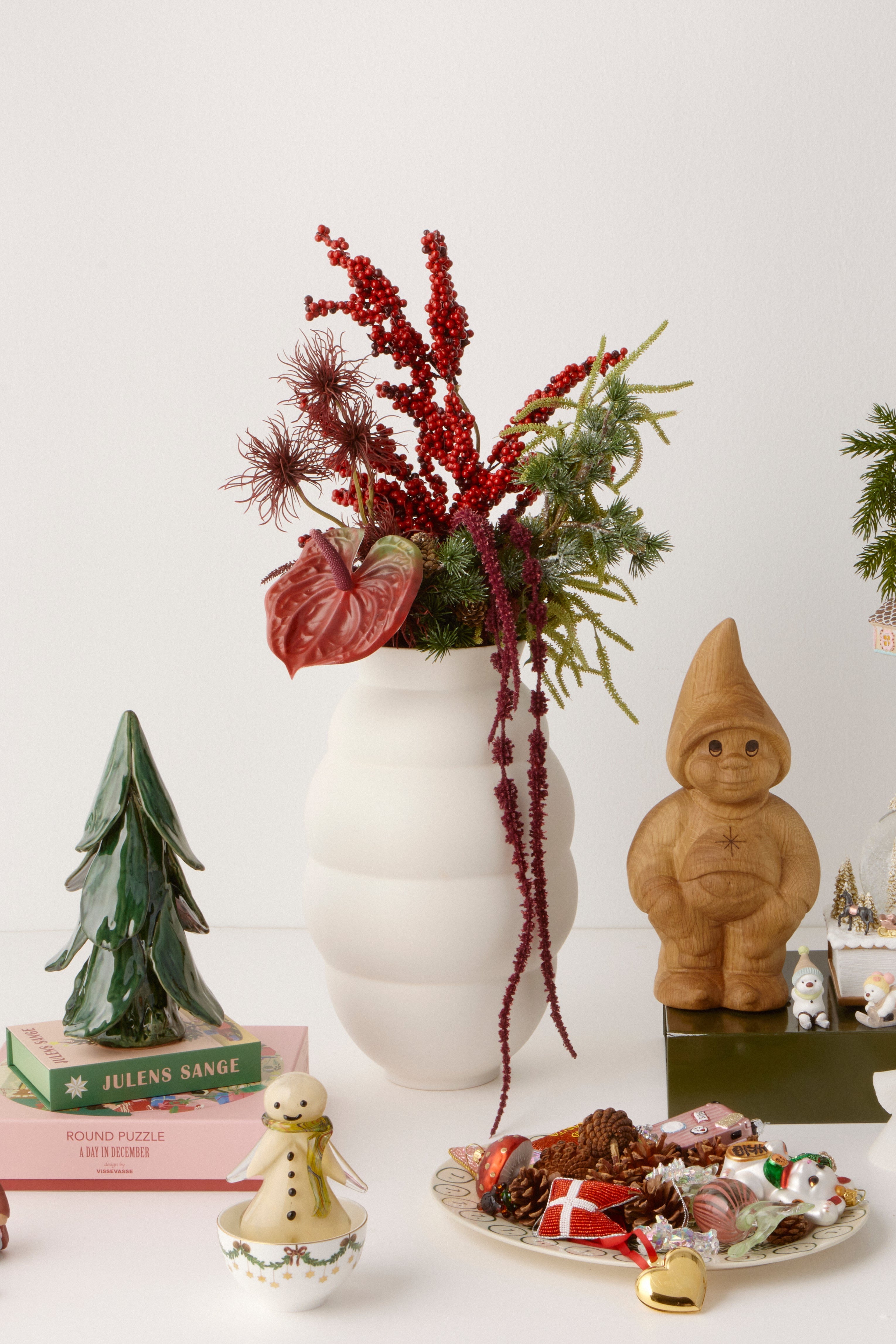 Gren med røde bær - L70 cm