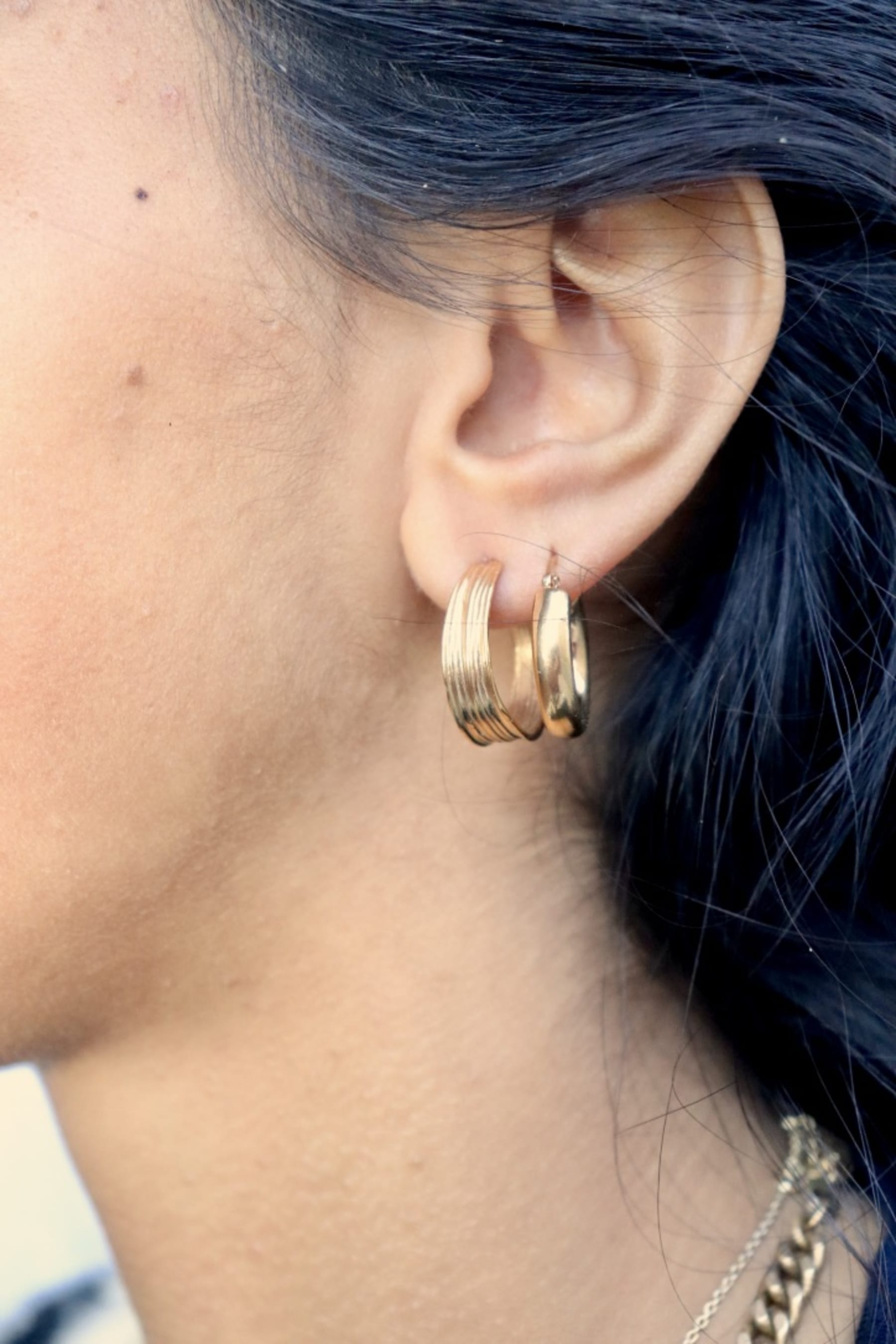 Olive Petit creoler - forgyldt