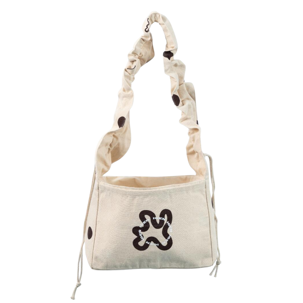 Ruffle Mini shopper - Brown Dots