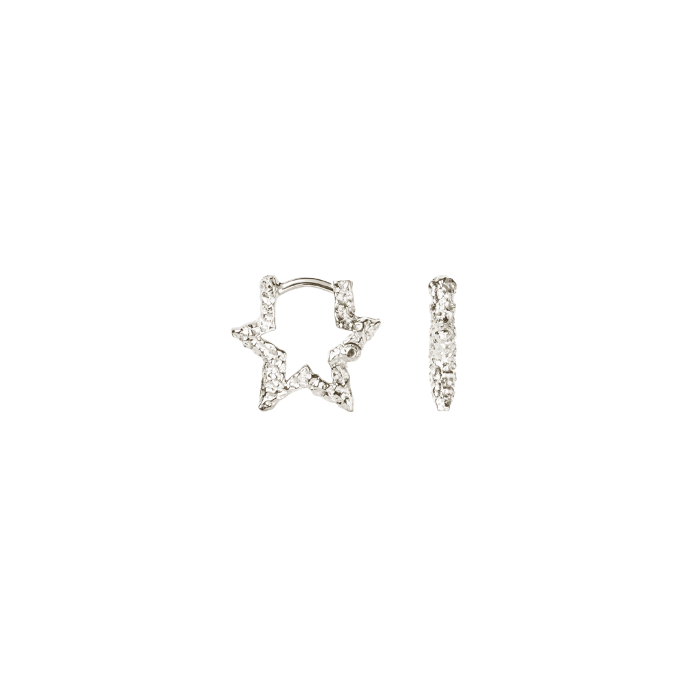 Mini Stars Sparkly hoops – sølv