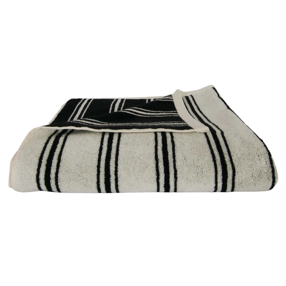 Retro Stripe håndklæde - Black/Cream