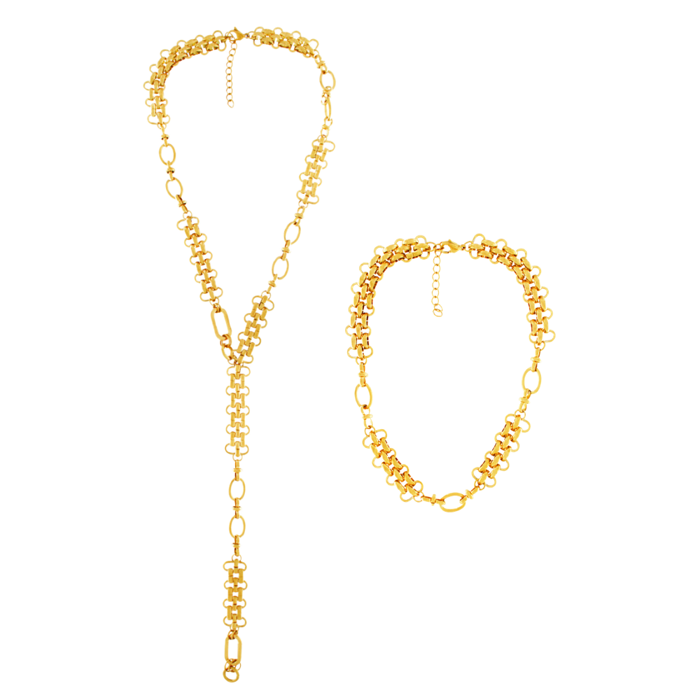 Courage Crochet 2-i-1 halskæde - forgyldt