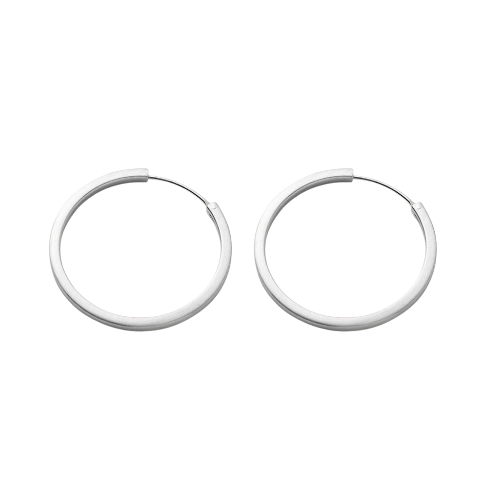 Circle Line hoops, sølvbelagt - Ø4 cm