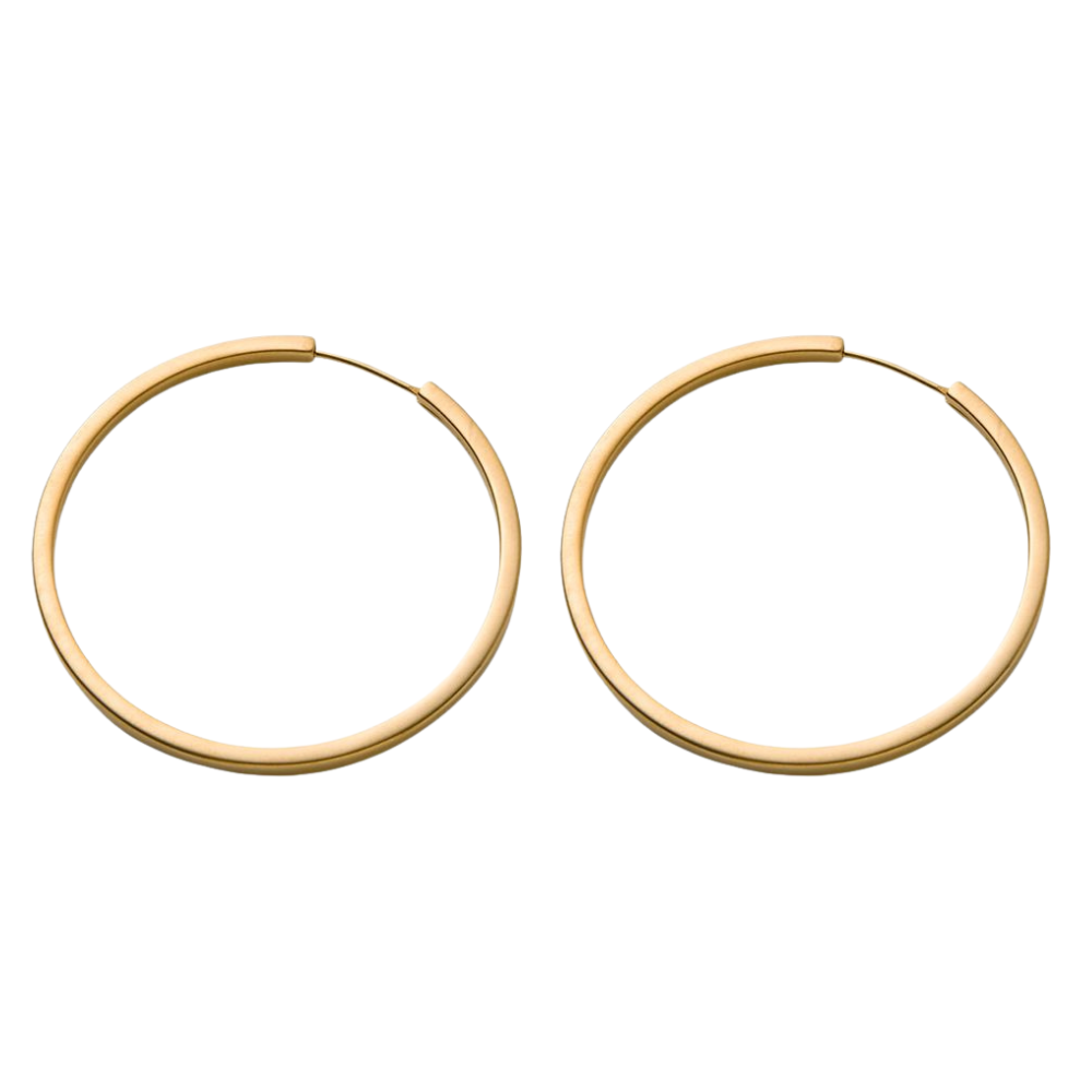 Circle Line hoops, forgyldt - Ø5 cm