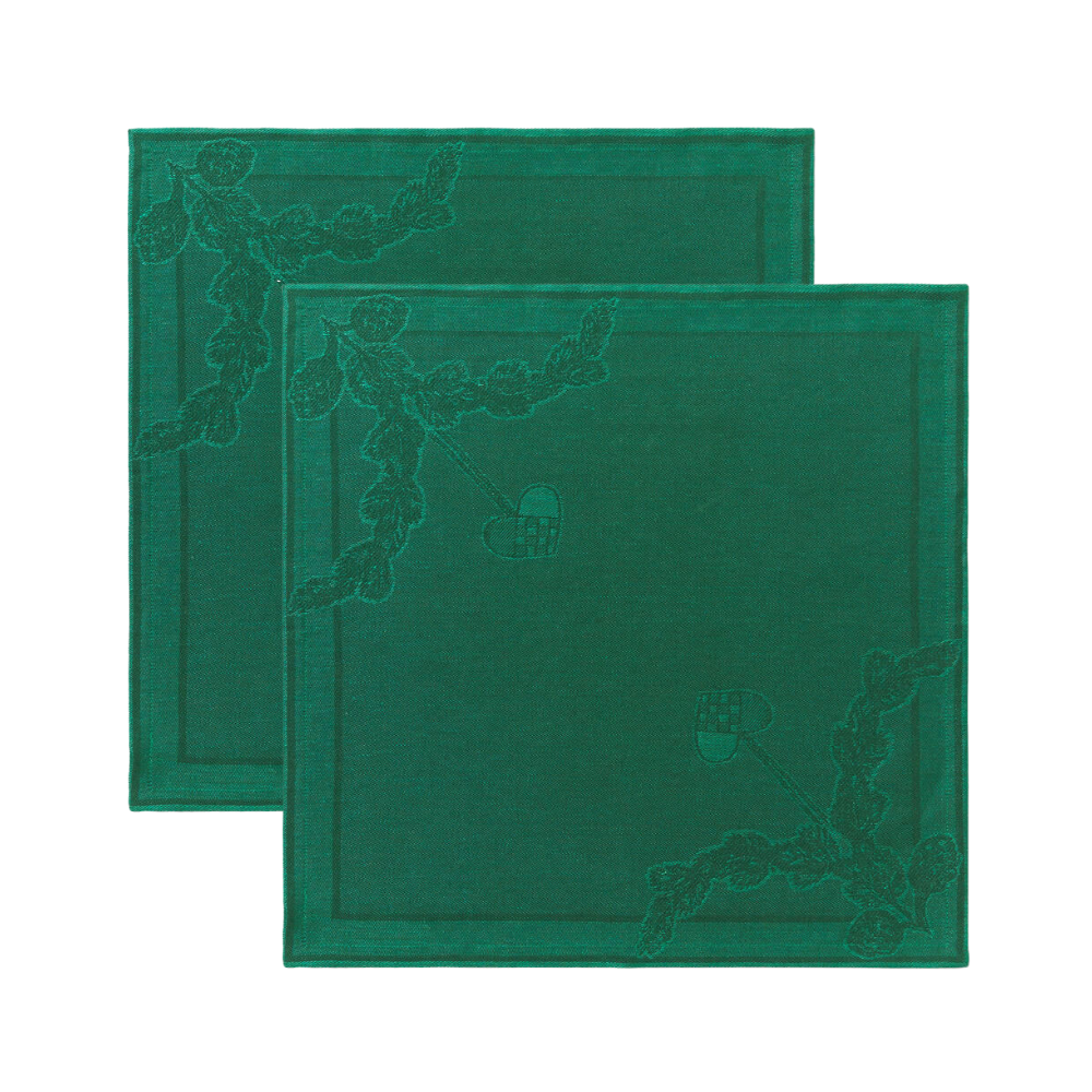 Stjerne Riflet serviet, grøn - 2 stk