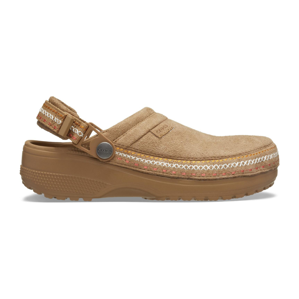 Crafted Vegan Suede Stitch clogs - Sepia