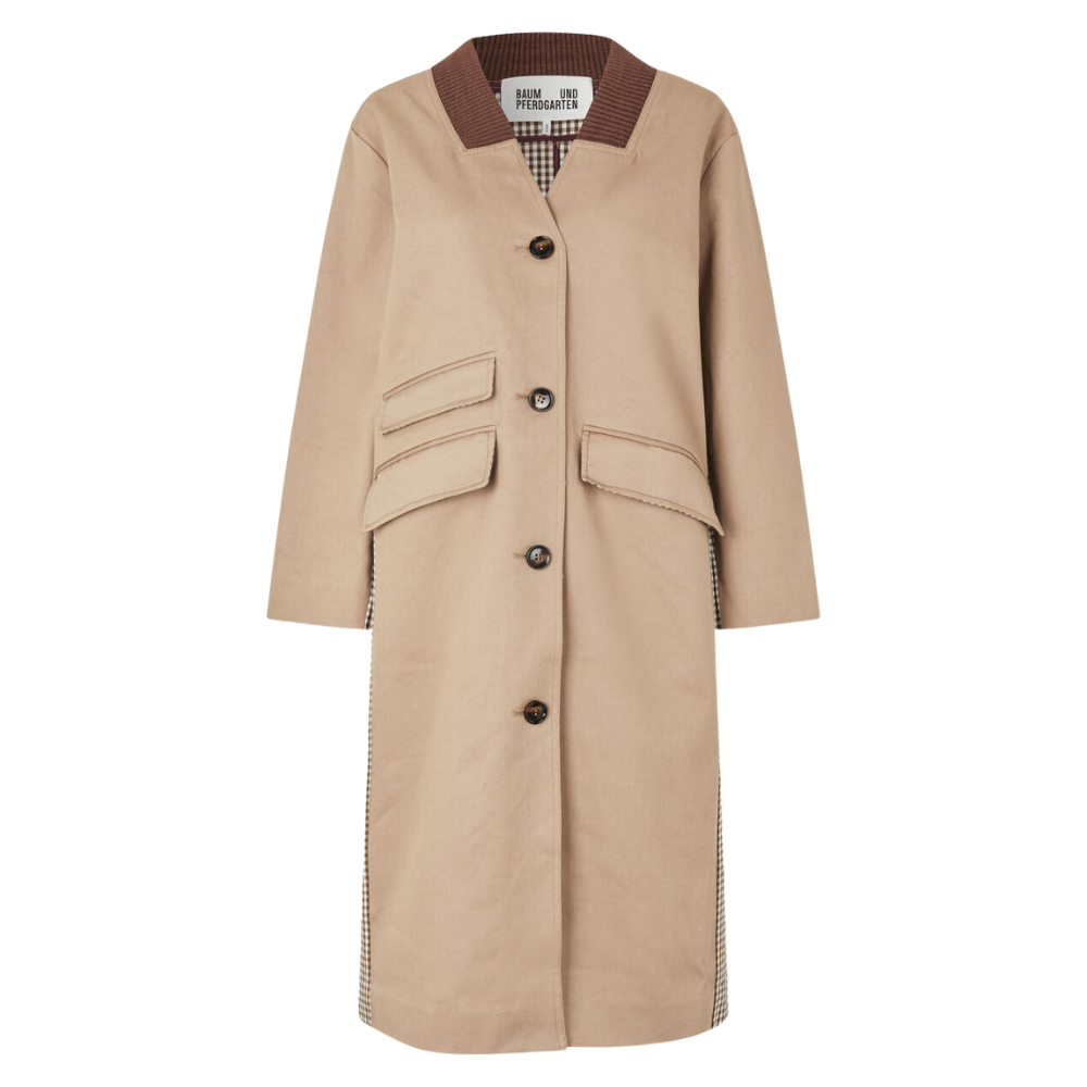 Dagny trenchcoat - Portabella Camel Check
