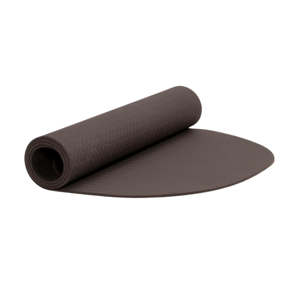 Oval yogamåtte - mørkebrun