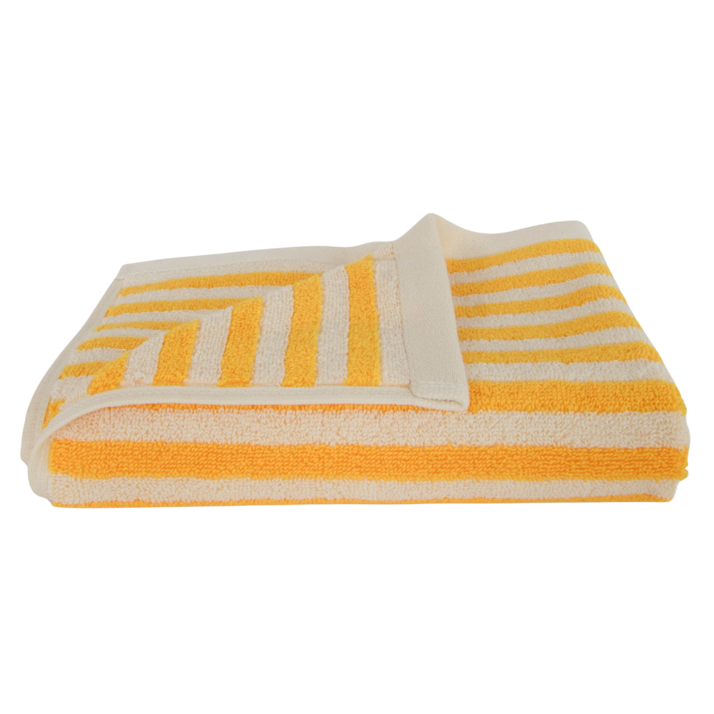 Pinstripe håndklæde, Yellow/Cream - 45x65 cm