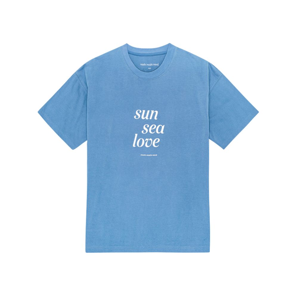 Statement t-shirt - Heaven blue/Ecru