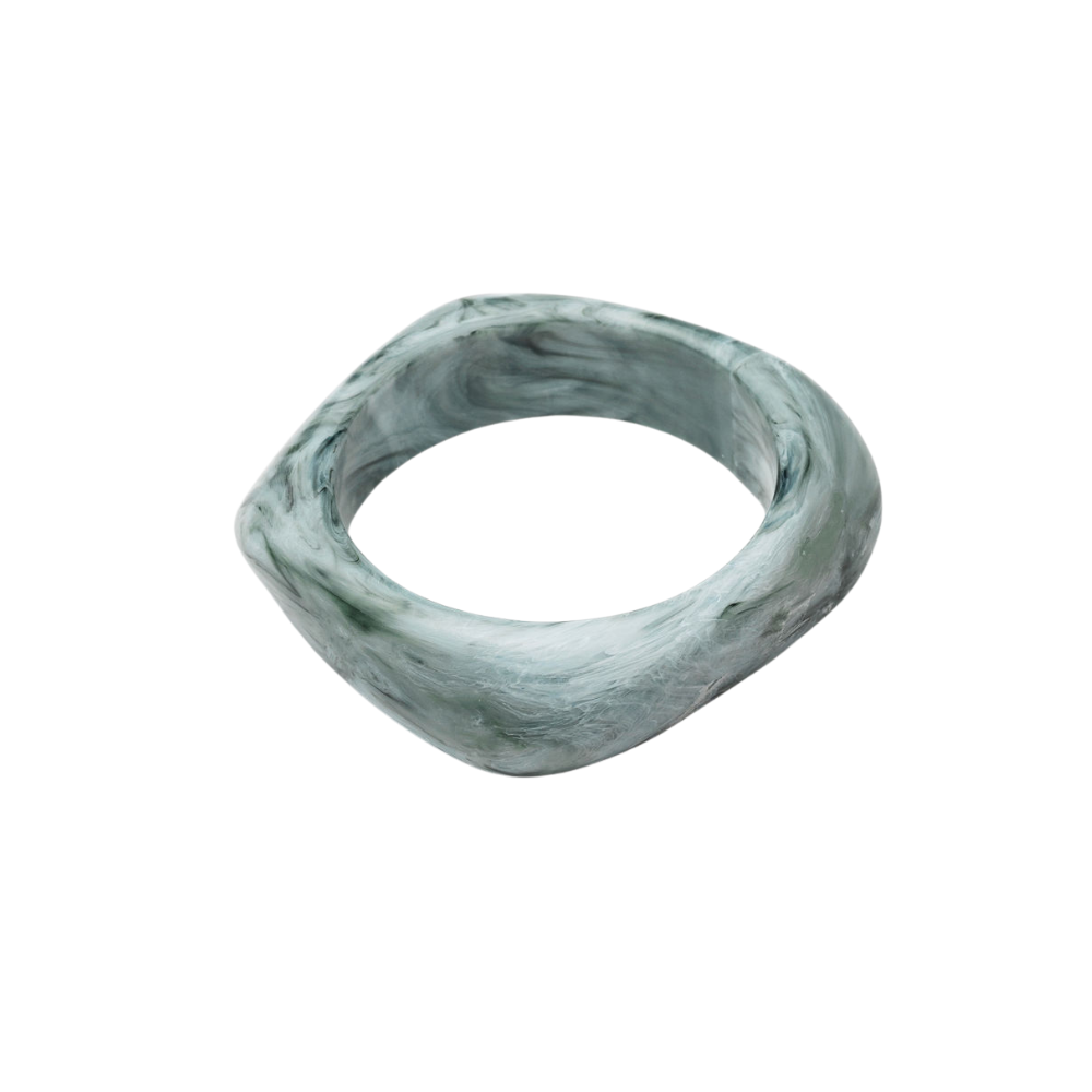 Big Square armbånd - Green Marble