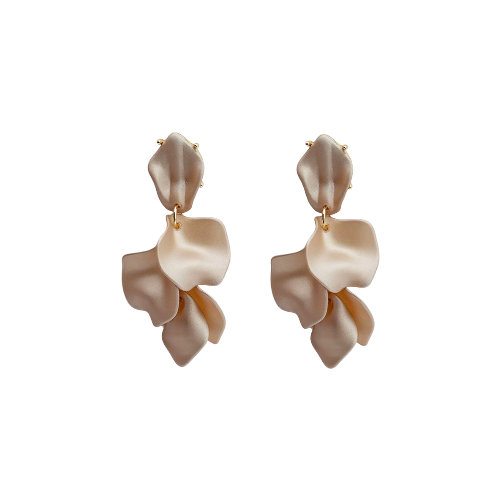Leaf hængeøreringe - Pearl Nougat