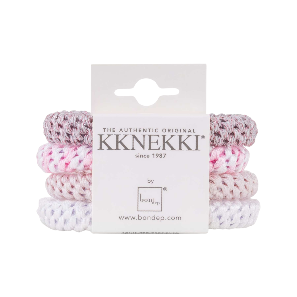 Kknekki hårelastikker, pink - 4 stk