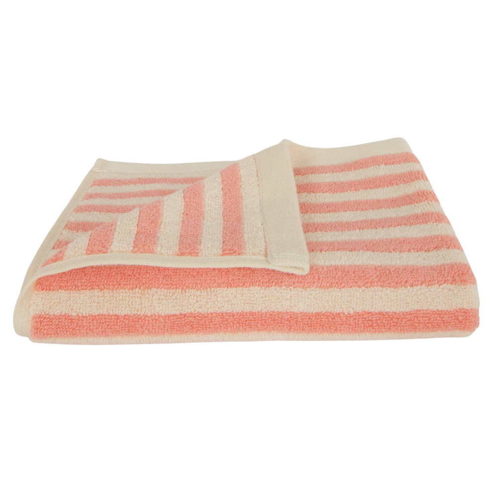 Pinstripe håndklæde, Pink/Cream - 45x65 cm