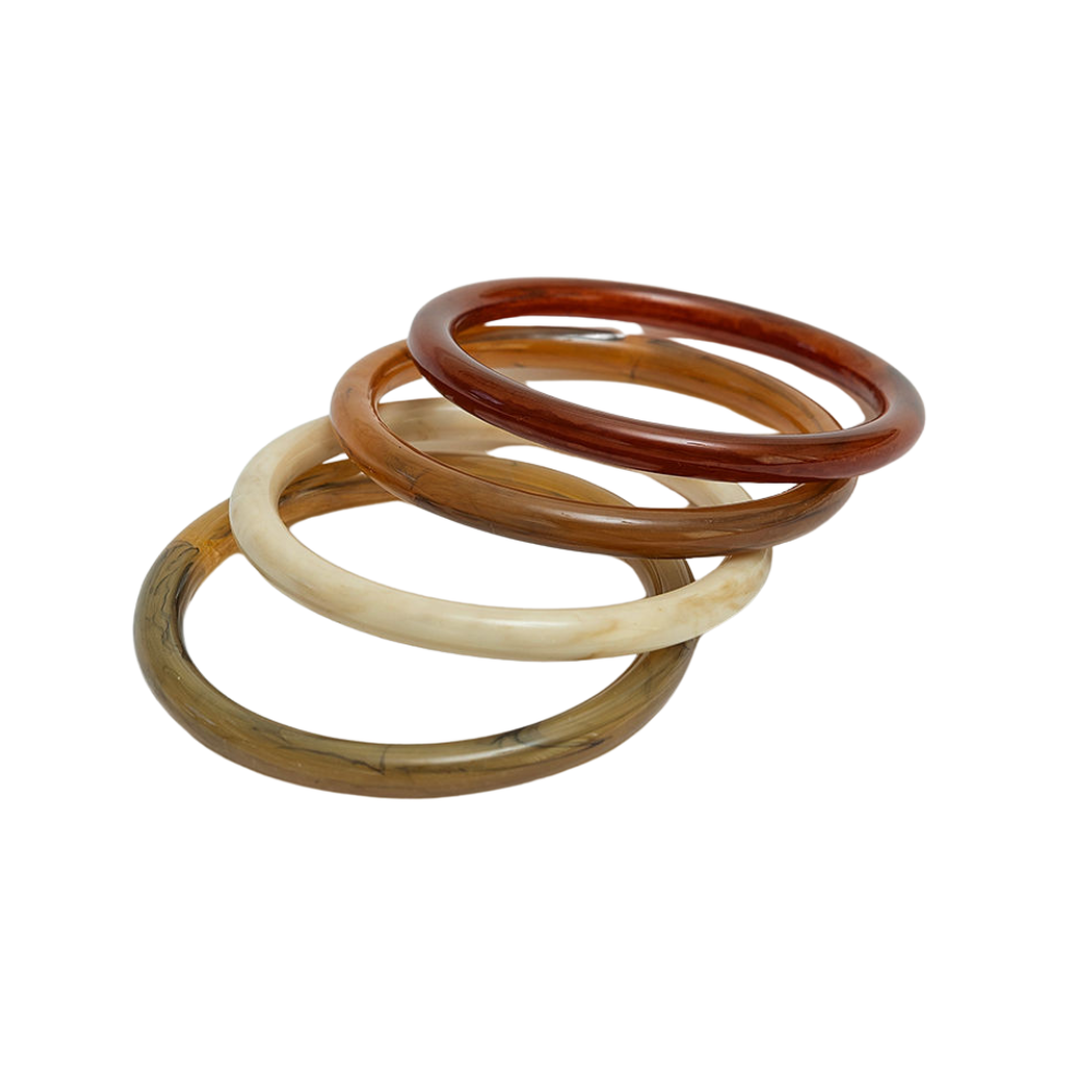 Bangle sæt, Camel//Sand/Creme/Terracotta - 4 stk