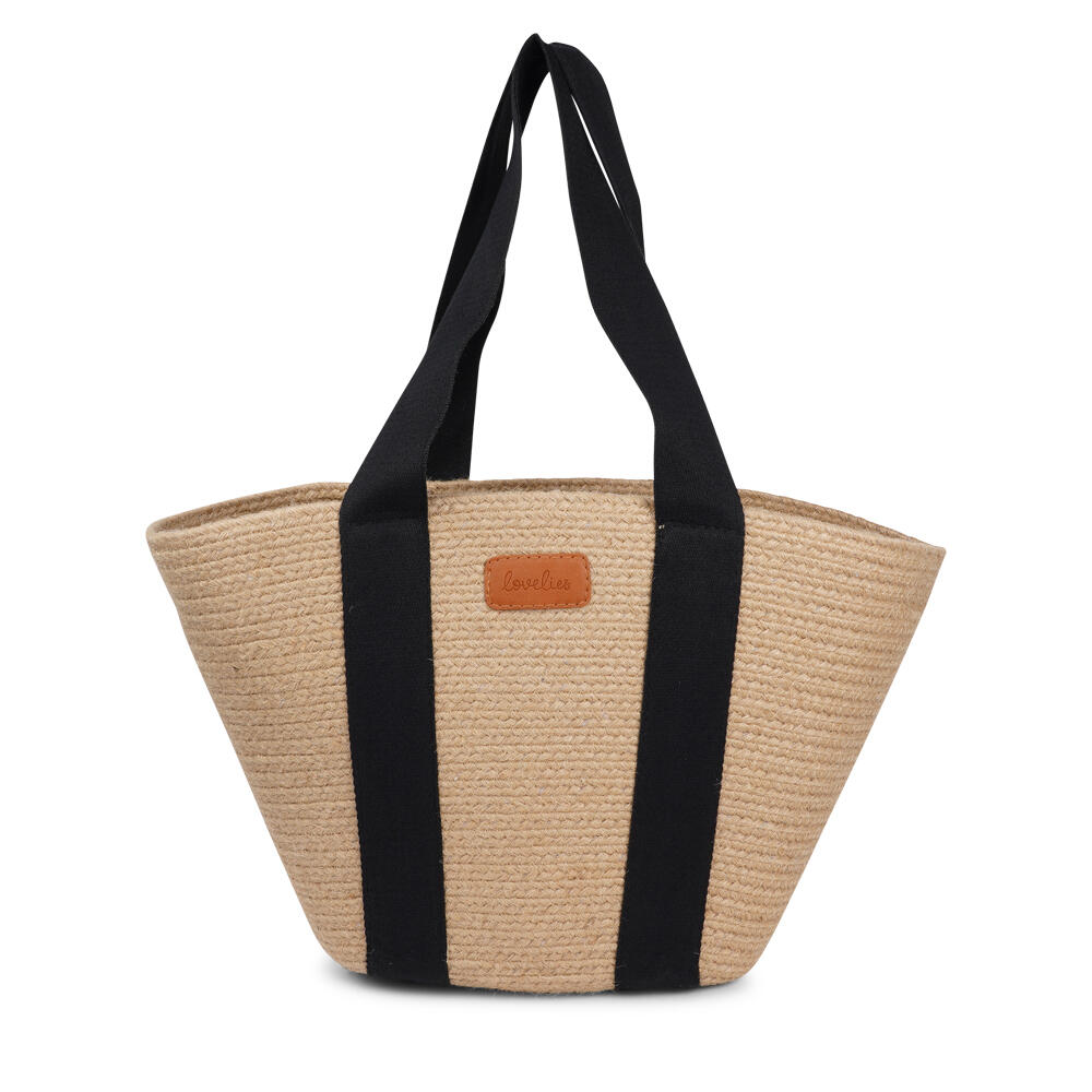 Peppino jute taske - Black/Jute