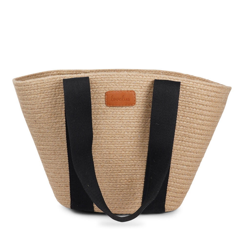 Peppino jute taske - Black/Jute