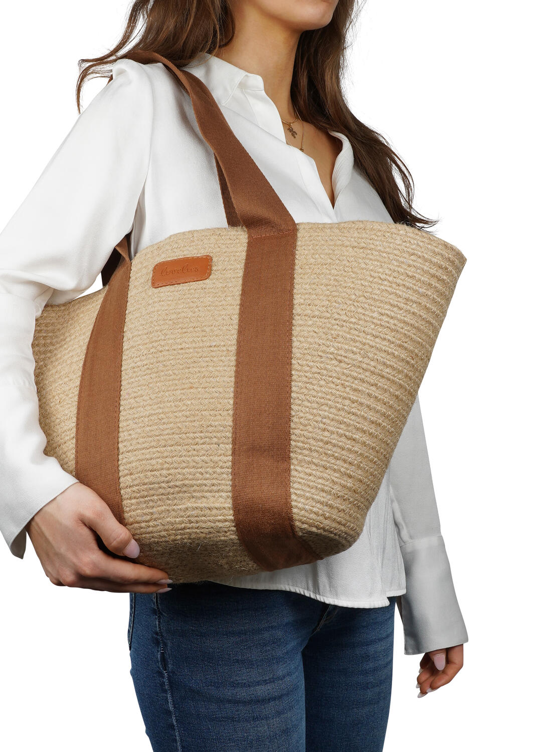 Peppino jute taske - Mocha/Jute