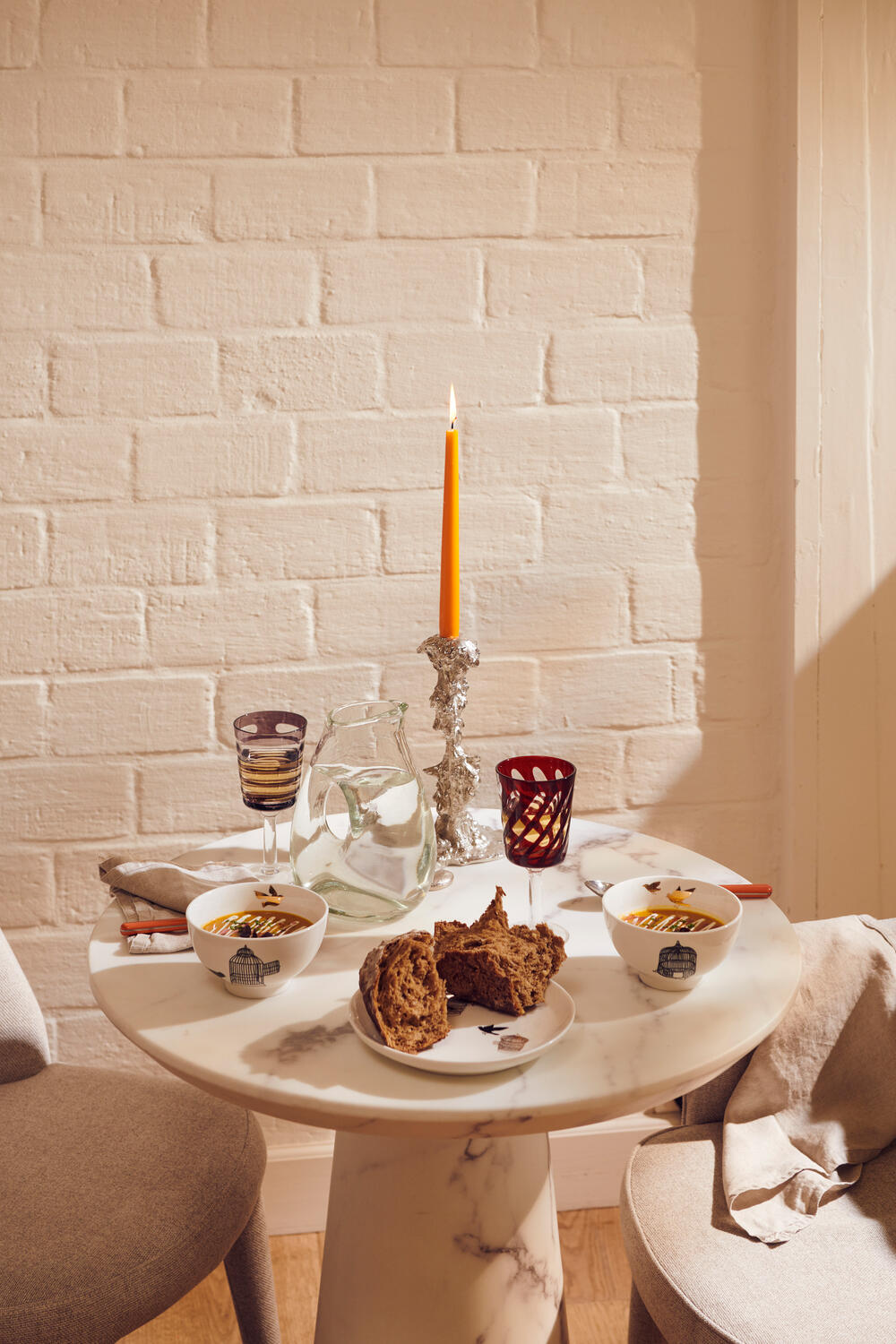 Drip lysestage, L - sølvfarvet