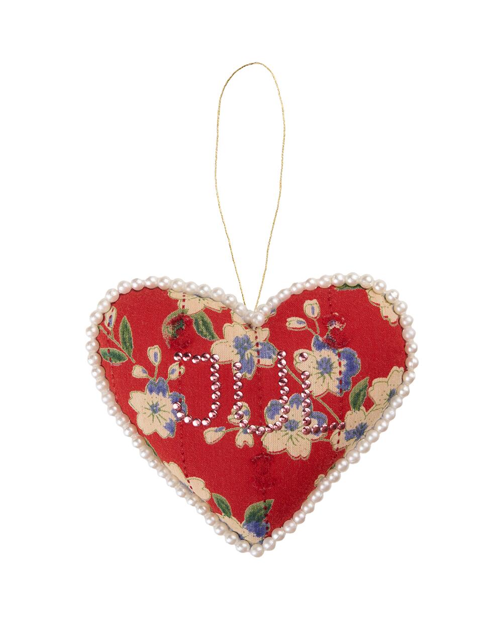 Pearl of Hearts juleophæng - Red Floral