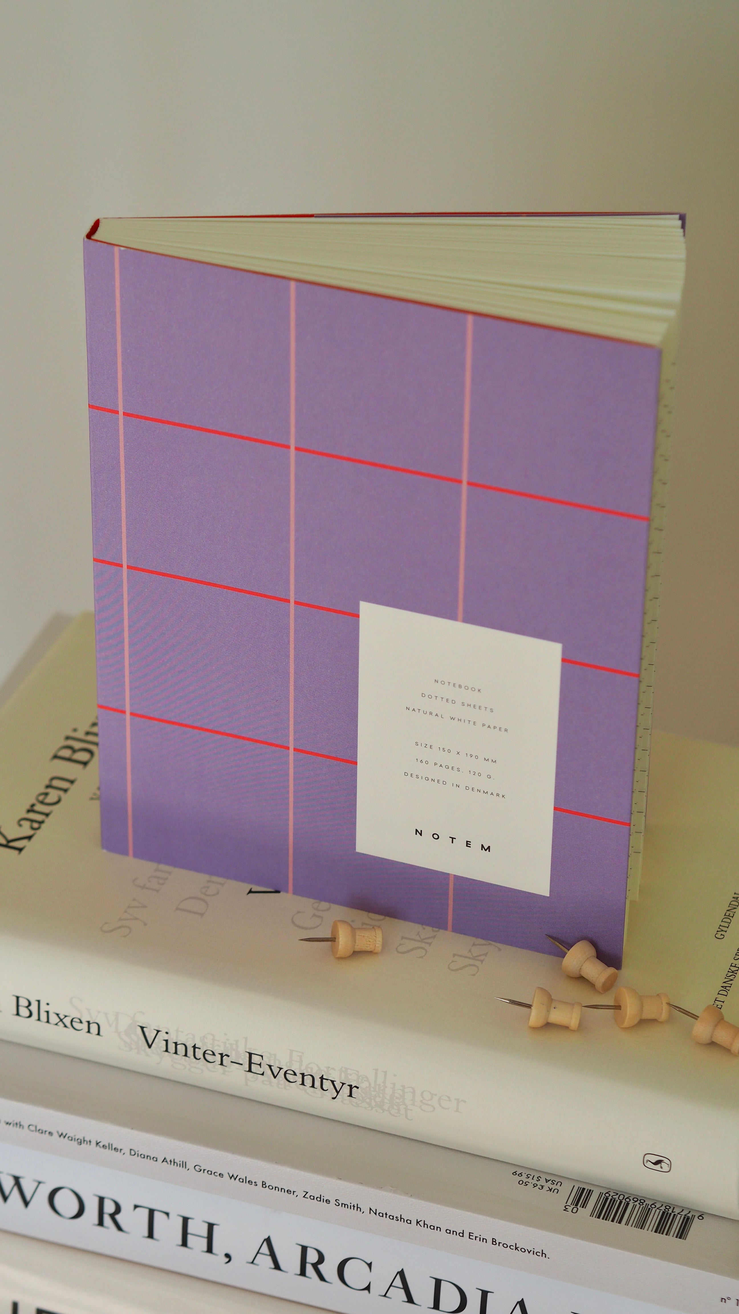 UMA Flat Lay notesbog, small - Lavender Check