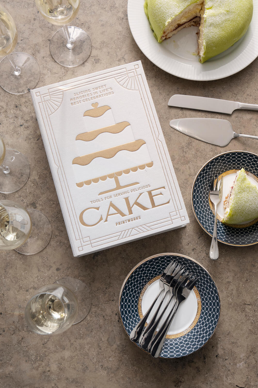 Cake Tools - hvid/guldfarvet