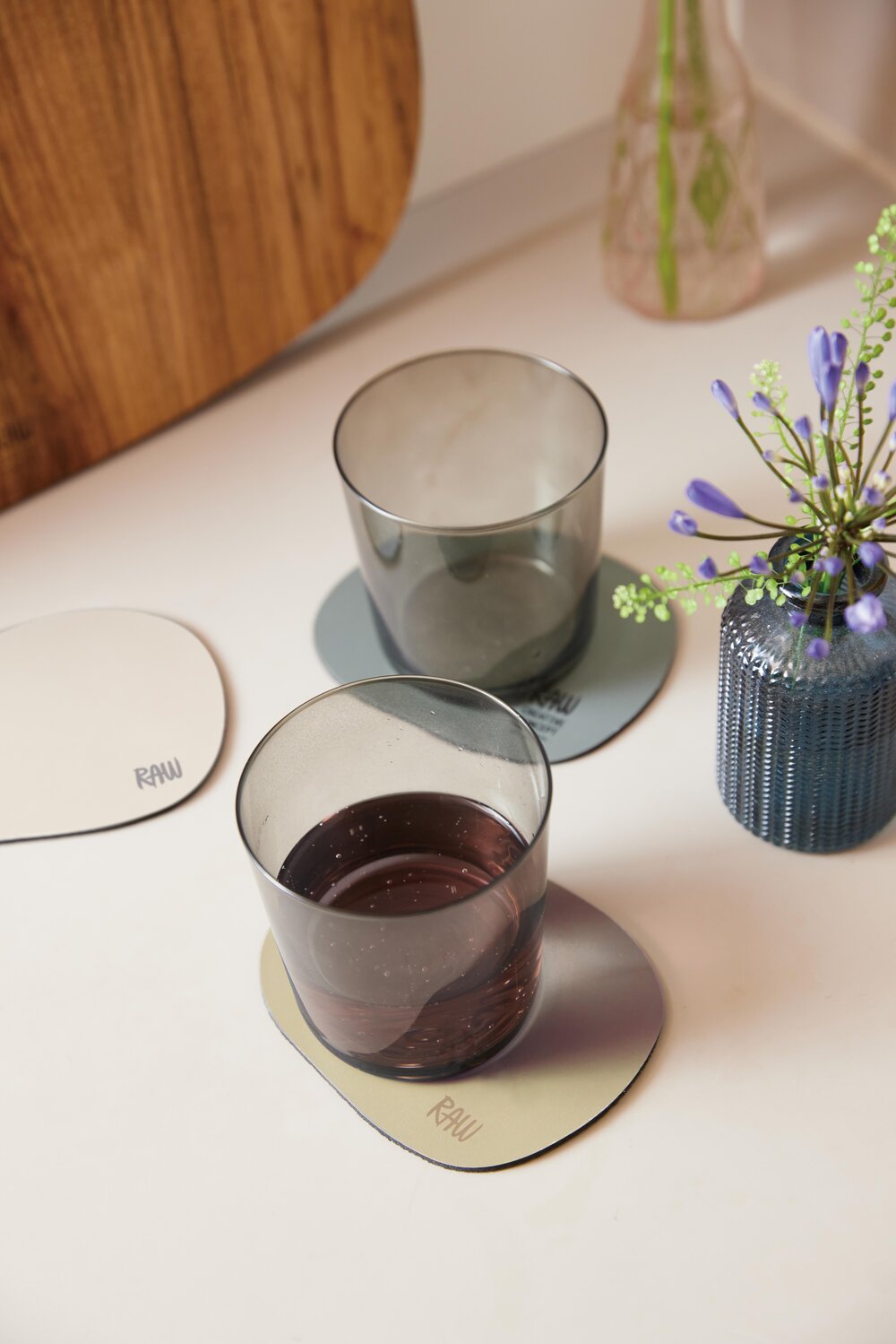 Silicone glasbrikker, 6 stk. - Beige