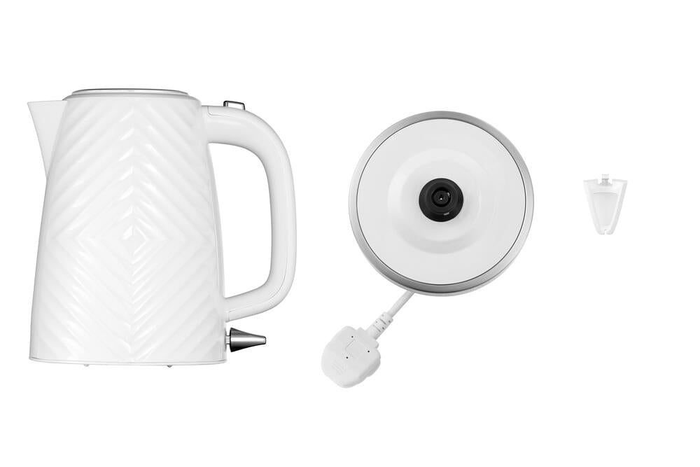 Groove elkedel - hvid