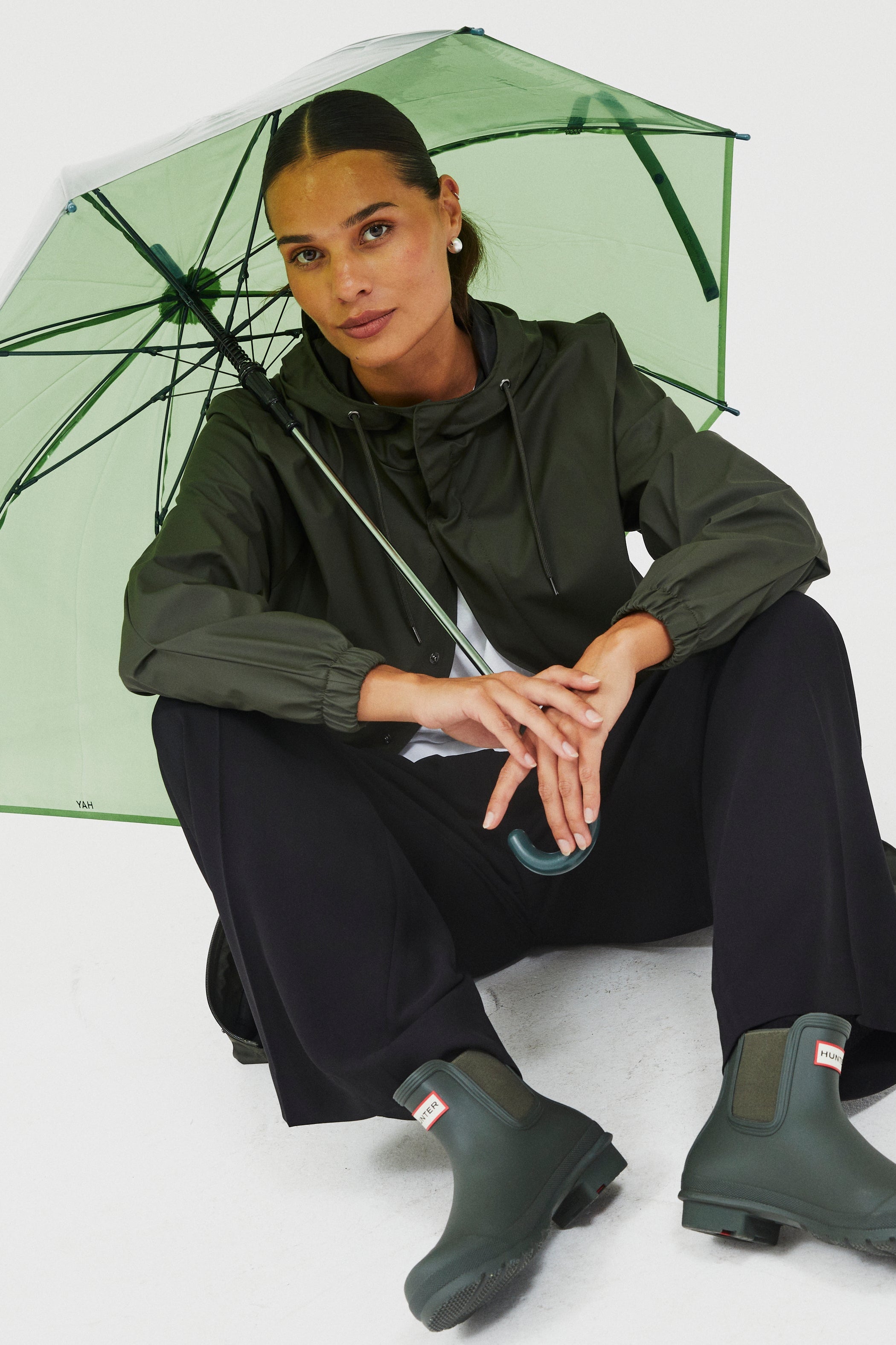 Fishtail Parka regnjakke - grøn