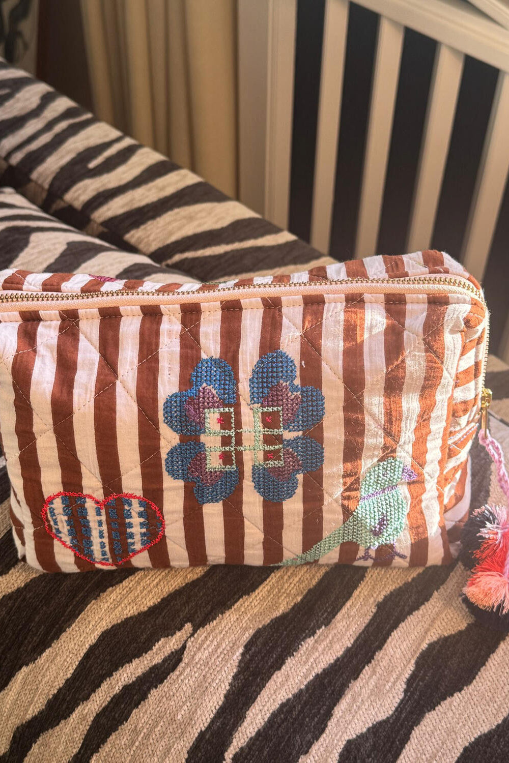 Rosea toilettaske - Brown Stripes