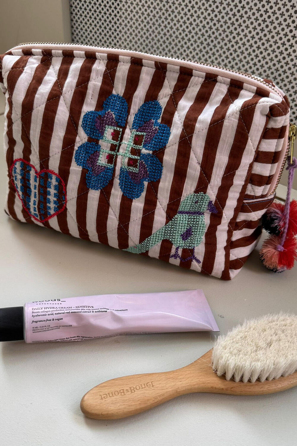 Rosea toilettaske - Brown Stripes