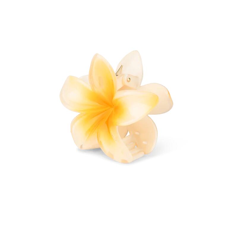 Plumeria Hawaii hårklemme, stor - Light Yellow