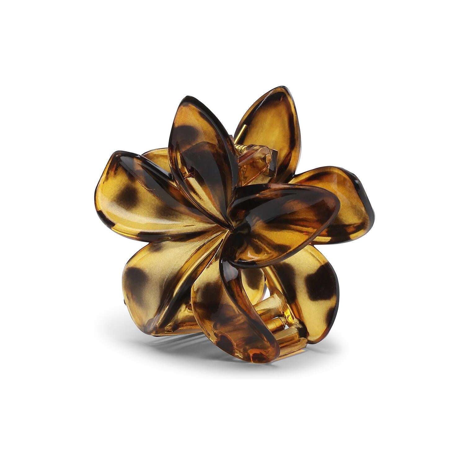 Plumeria Clarity hårklemme, Big – Golden Brown