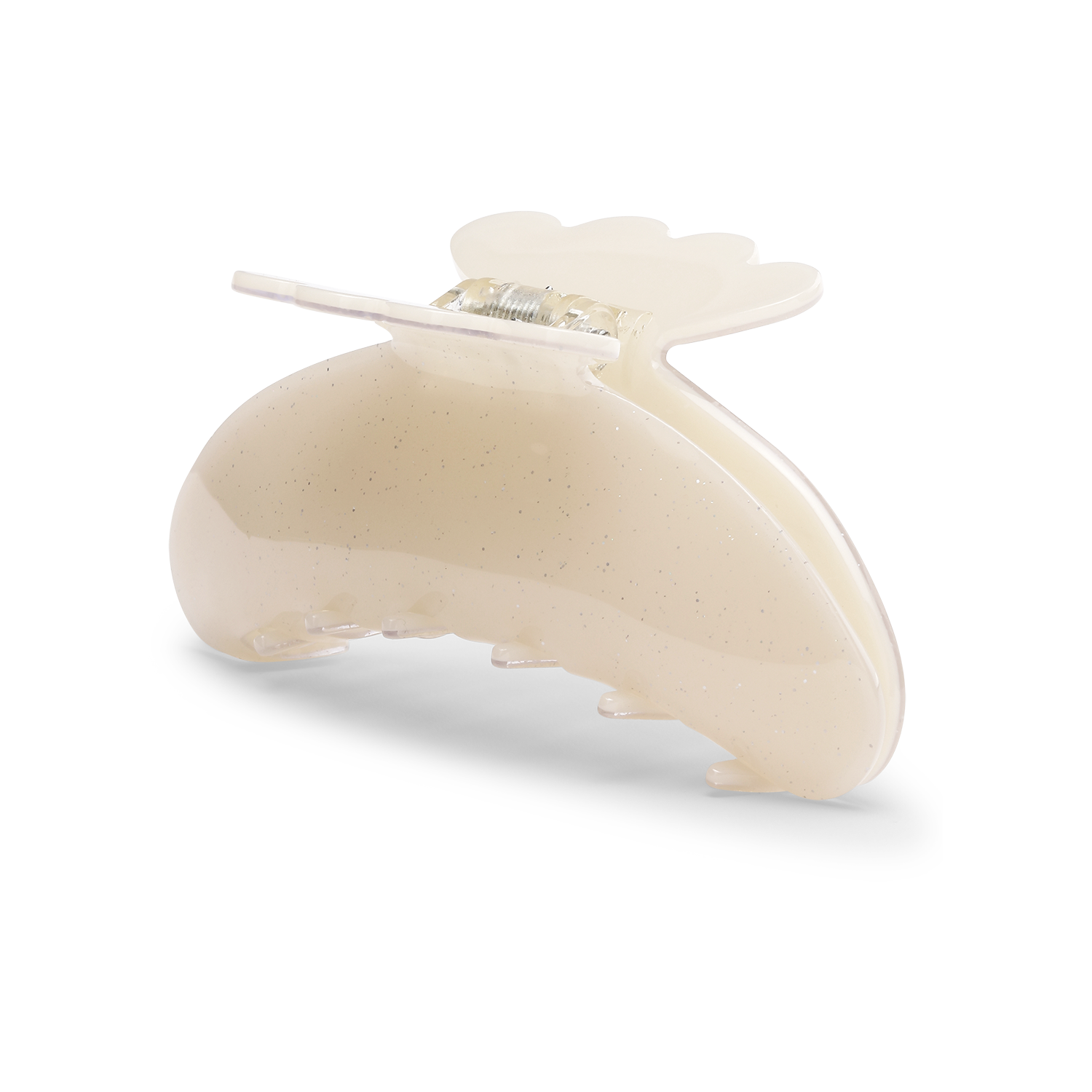 Helle Pastel Big hårklemme - Cream Glitter