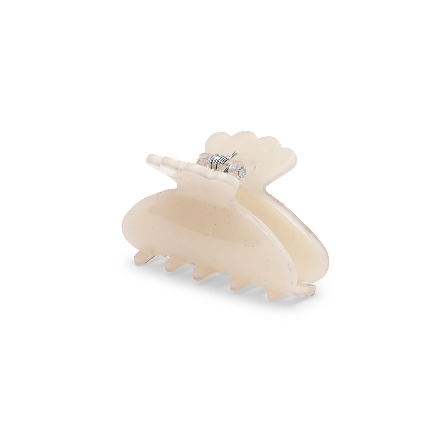 Helle Pastel Mini hårklemme - Cream Glitter