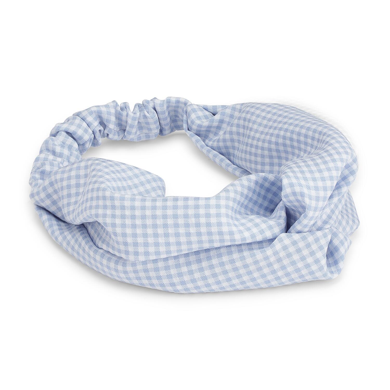 Checkered hårbånd - lyseblå