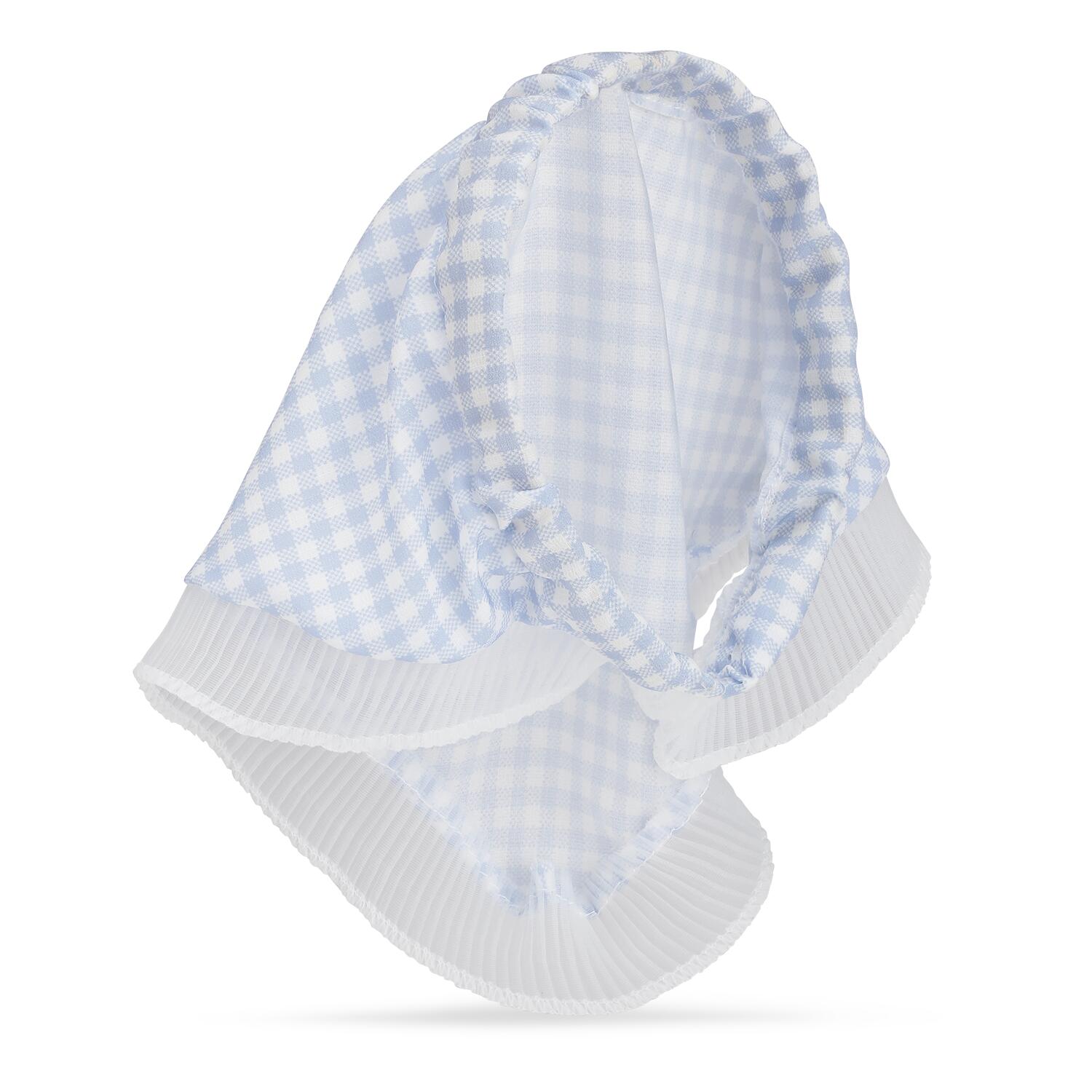 Checkered hårbøjle, hårtørklæde -  blå