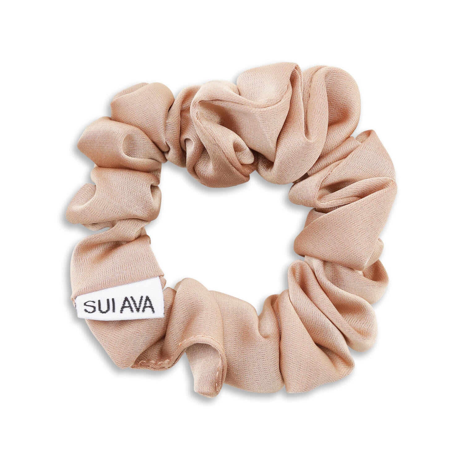 Ruched Ribbon scrunchie - Almond