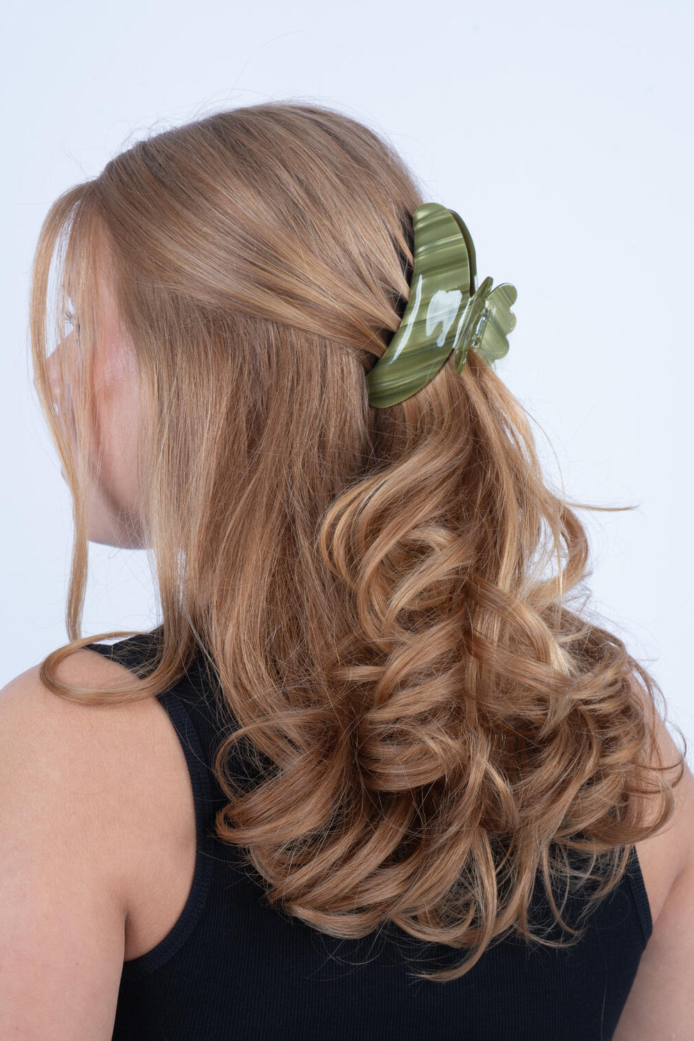 Helle Icy Pine hårklemme, Big - Spinach Green