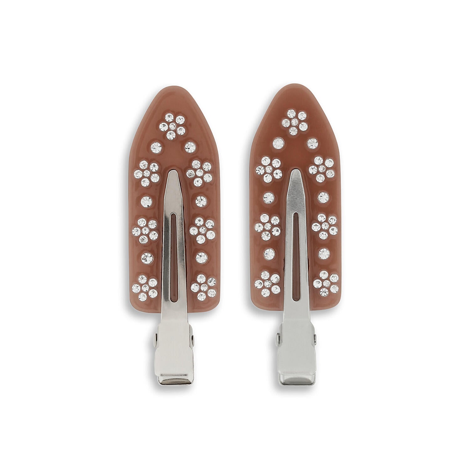 No Crease Flower Crystal spænder, 2 stk - Chocolate Egg