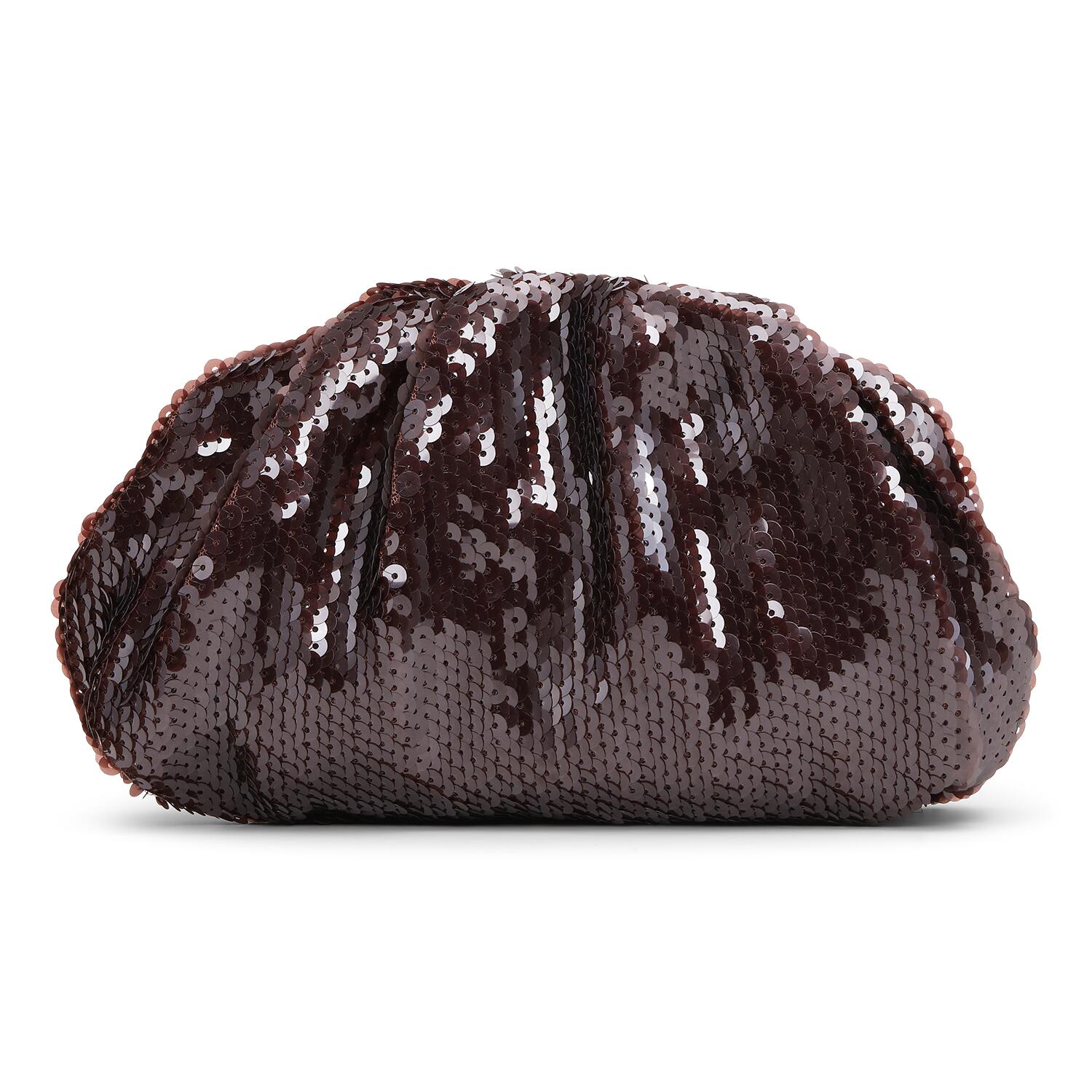 Sequin clutch – Dark Brown