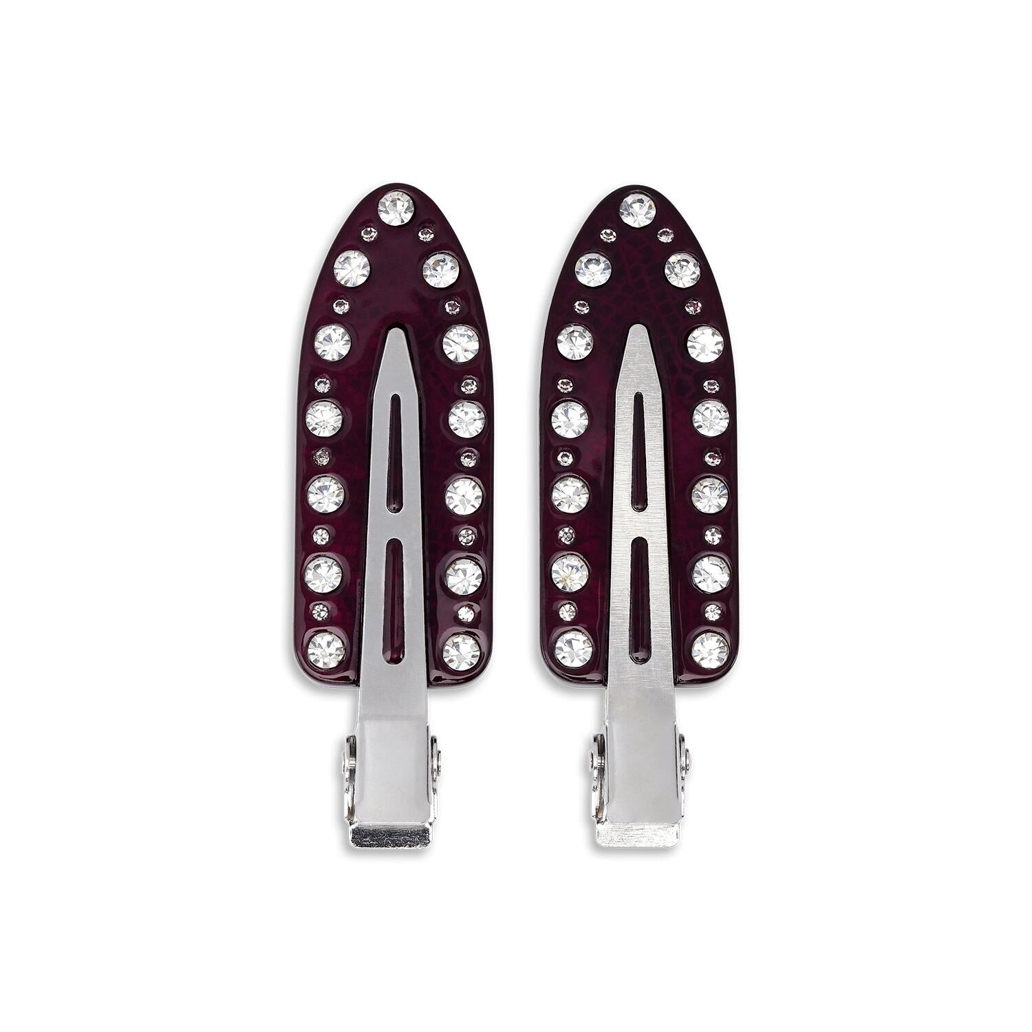 No Crease Twinkle Crystal hårspænde, 2 stk – Purple