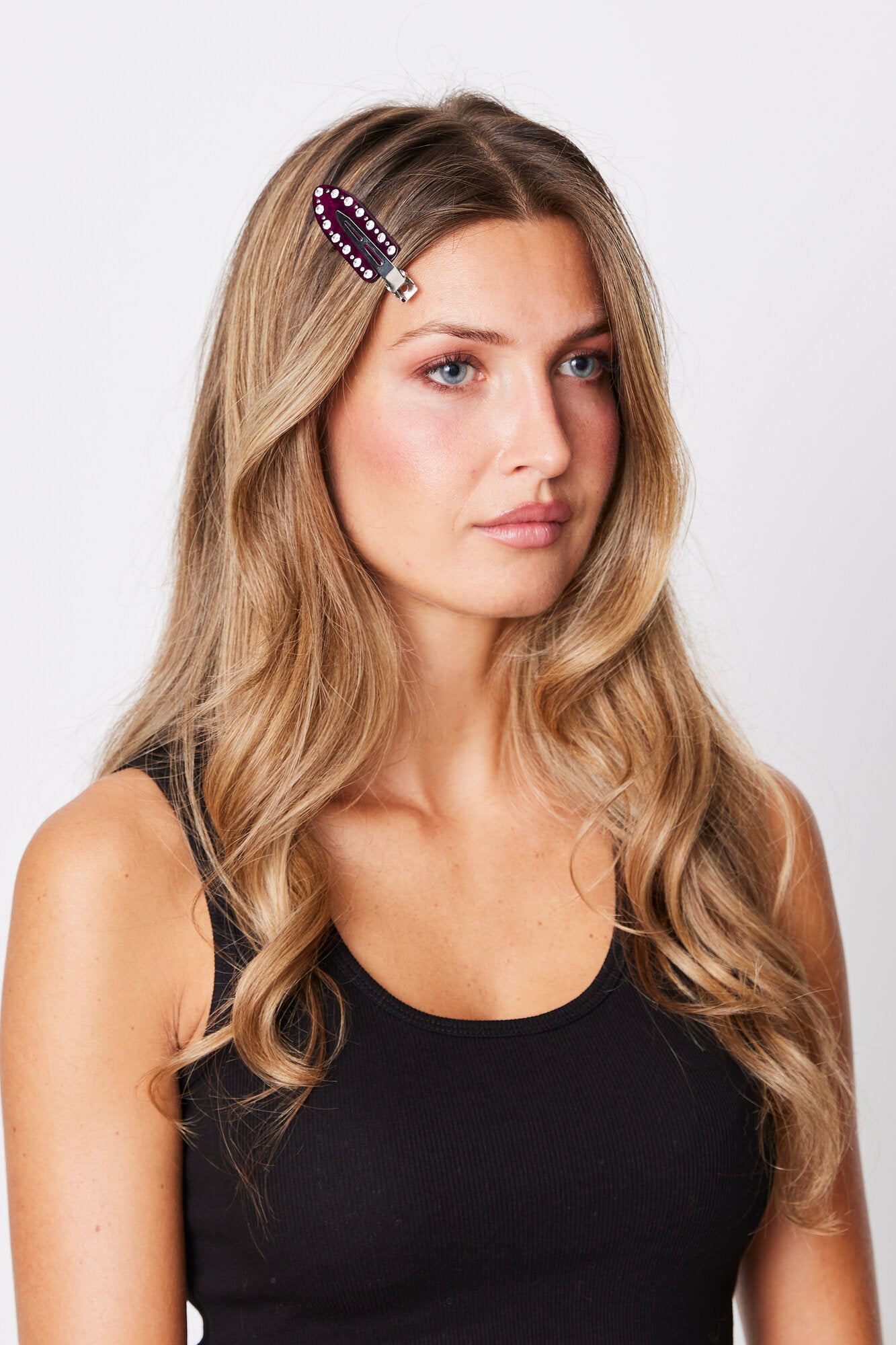 No Crease Twinkle Crystal hårspænde, 2 stk – Purple