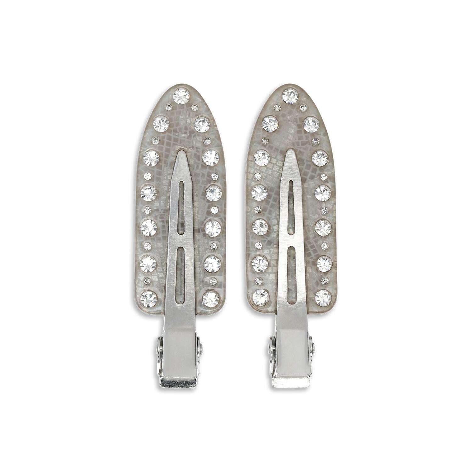 No Crease Twinkle Crystal hårspænder, 2 stk – Grey