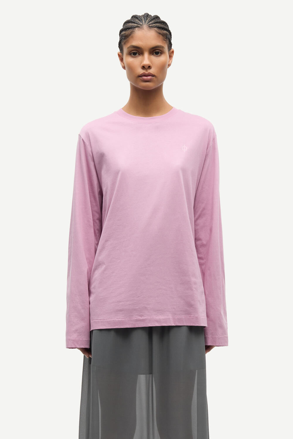 Sadove langærmet t-shirt - Orchid Stamp