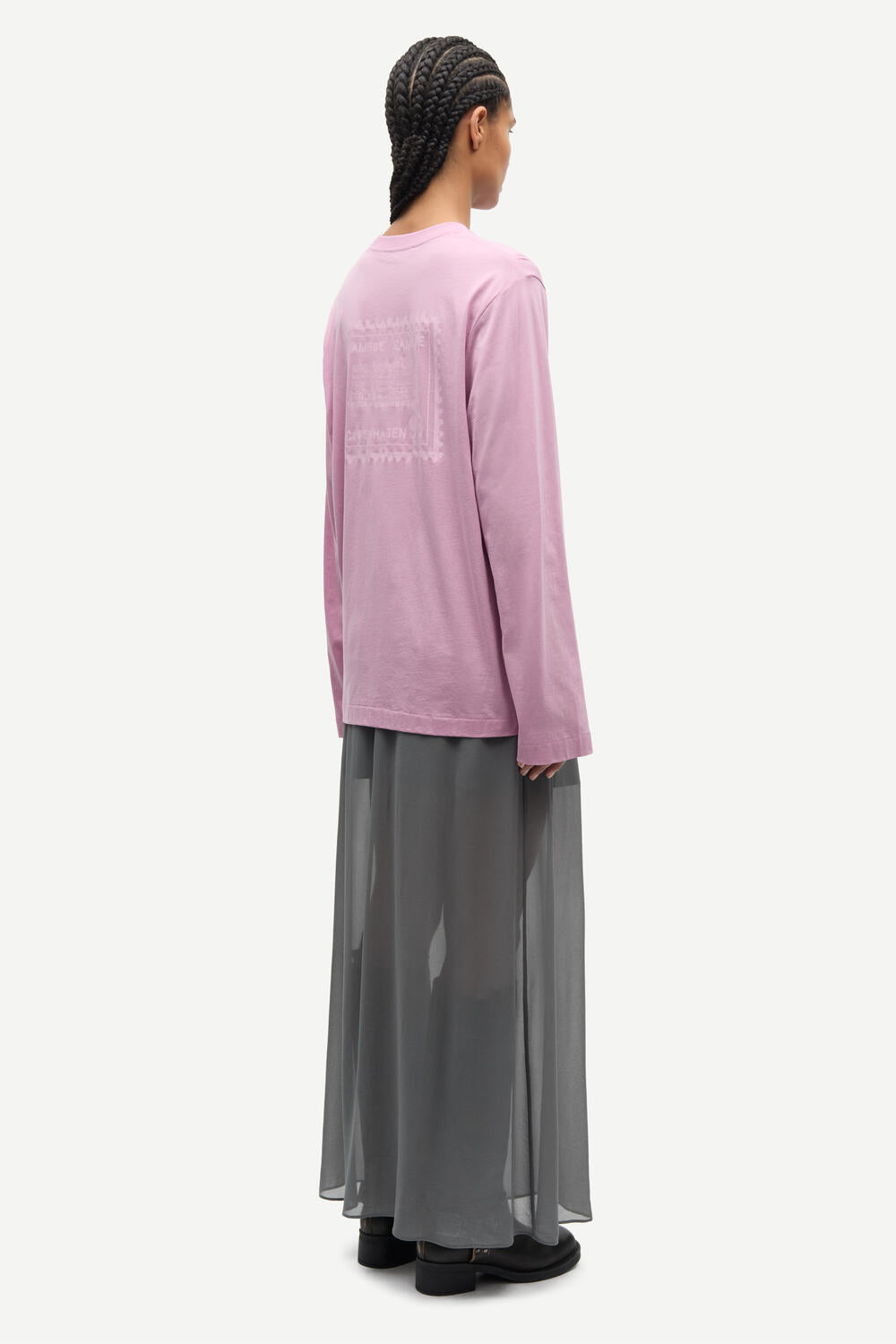 Sadove langærmet t-shirt - Orchid Stamp