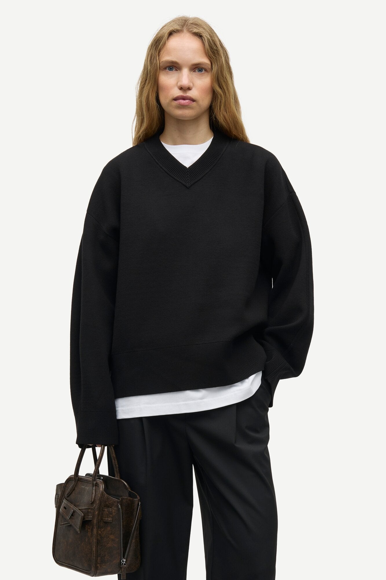 Salissy v-neck striktrøje - sort