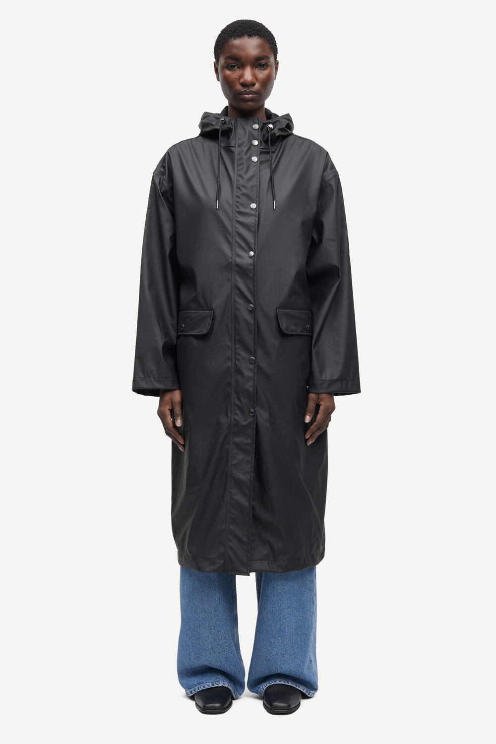 Sastala lang regnjakke - sort