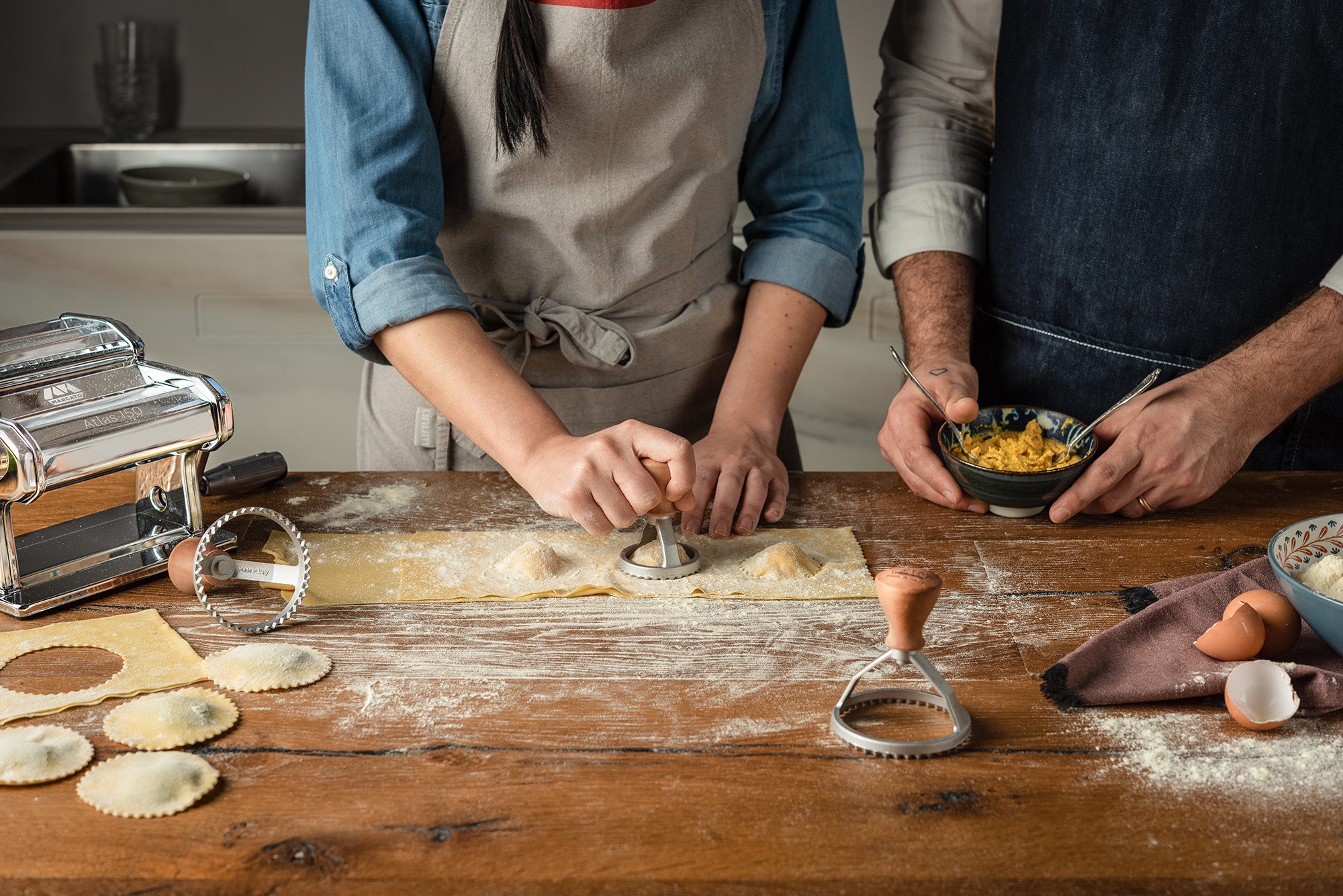 Raviolistempel, rund - Ø8 cm.
